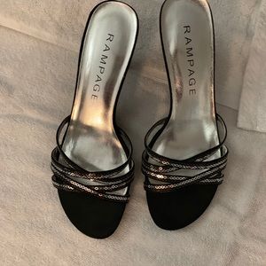 “RAMPAGE”🌹SUPER SEXY🖤 BLACK W/RHINESTONES HEELS